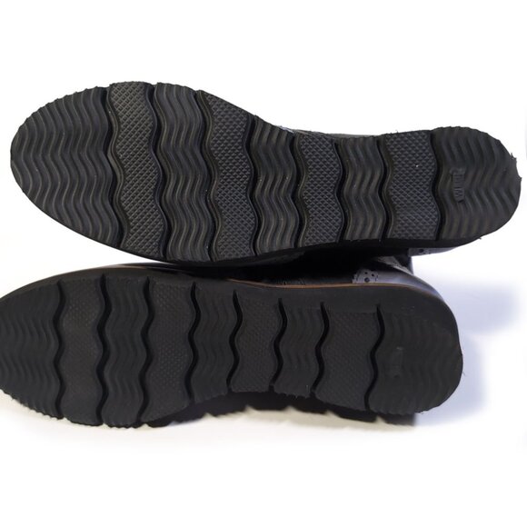 GIROTTI Boot WINGTIP Ankle Boots Size 9 WOMENS Black & Blue Handcrafted - Picture 5 of 7